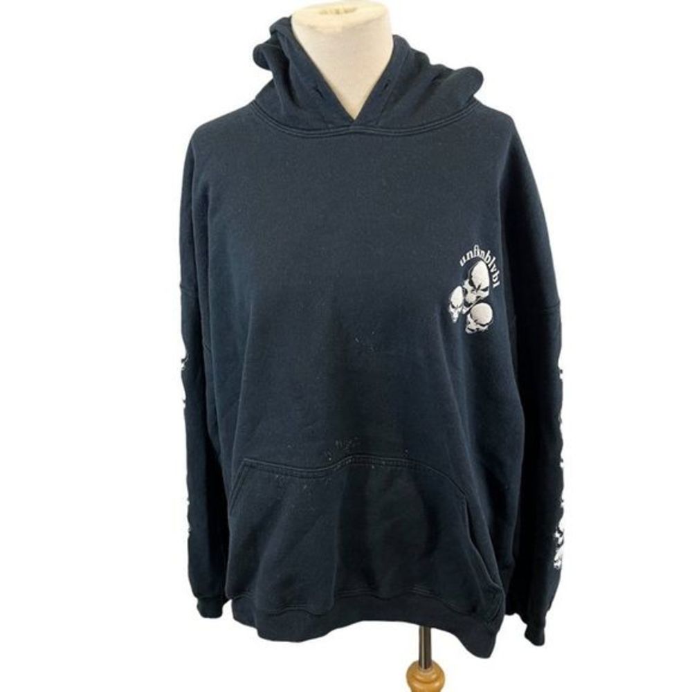 UNFKNBLVNBL Black Hooded‎ Skull Sweater (2XL)